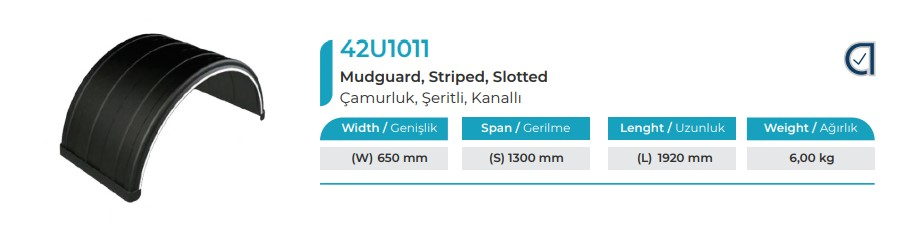 CAMURLUK 650 X 1920 X 1300 MM SERITLI KANALLI AYMEKS